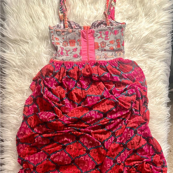 Maaji Tea Kettles and Telephones Graphic Print Corset Maxi Dress! Sz S! So Fun! - Picture 5 of 5